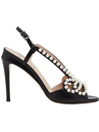 fendi faux pearl sandals|Faux Pearl Accents Leather Slingback Sandals .